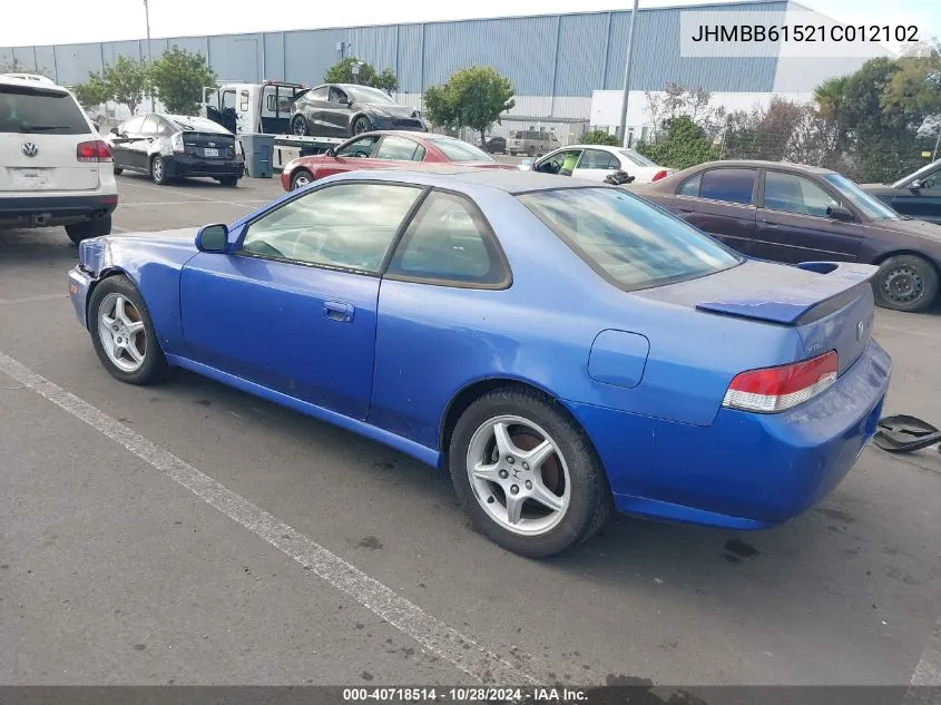 2001 Honda Prelude Type Sh VIN: JHMBB61521C012102 Lot: 40718514