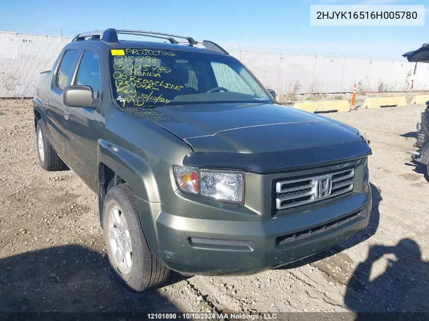 2006 Honda Ridgeline VIN: 2HJYK16516H005780 Lot: 12101898