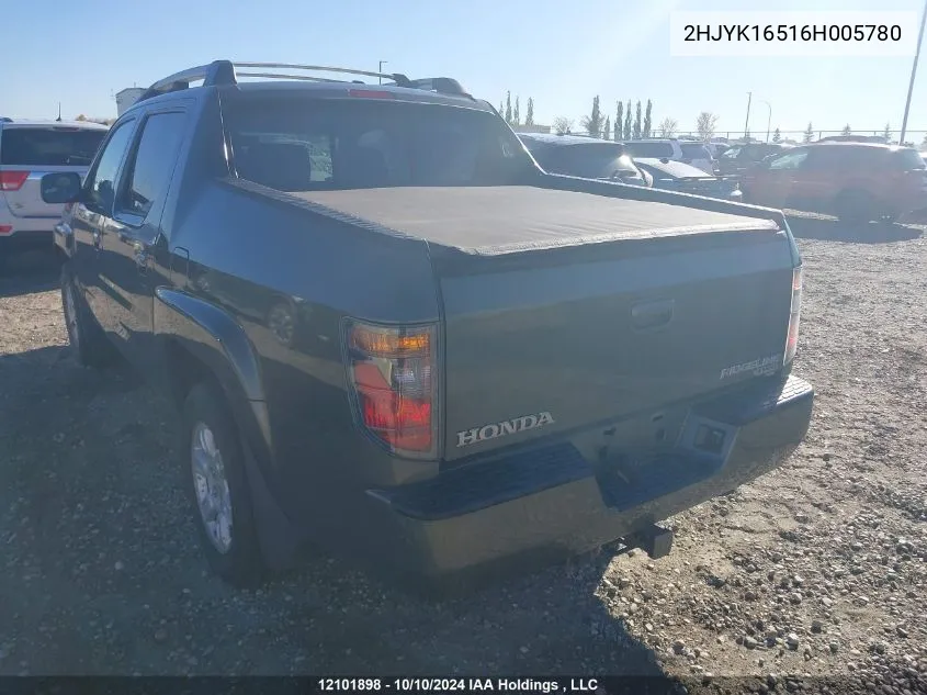 2006 Honda Ridgeline VIN: 2HJYK16516H005780 Lot: 12101898