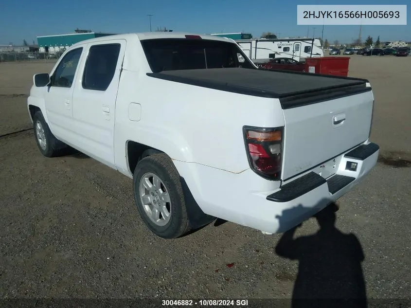 2006 Honda Ridgeline Rtl VIN: 2HJYK16566H005693 Lot: 30046882