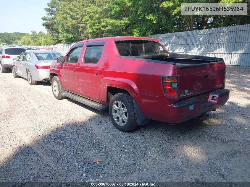 2HJYK16596H535964 2006 Honda Ridgeline Rtl