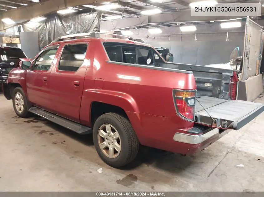 2006 Honda Ridgeline Rtl VIN: 2HJYK16506H556931 Lot: 40131714