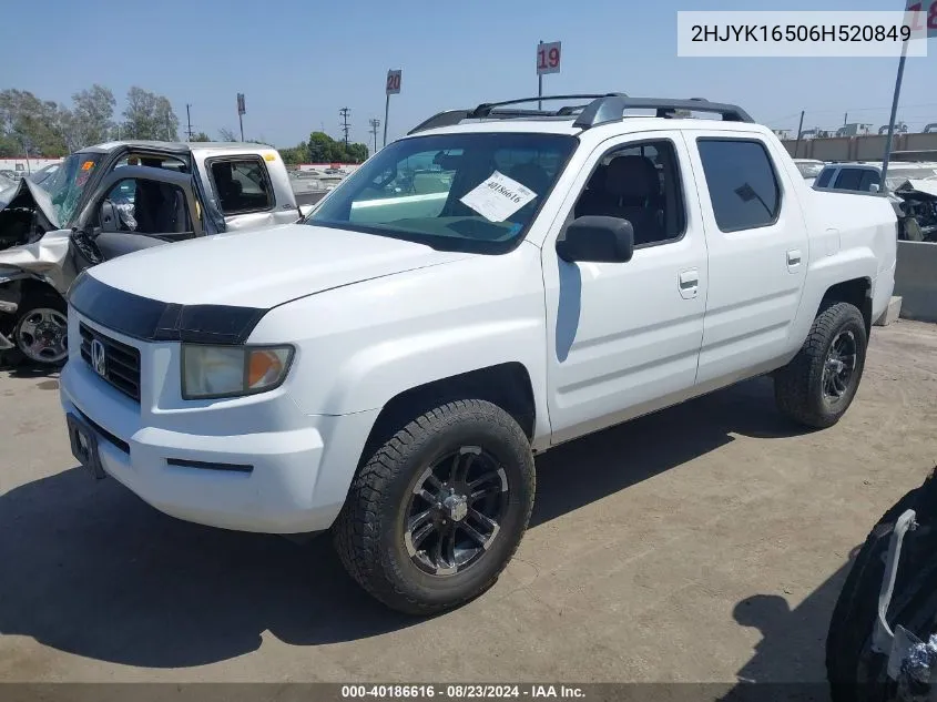 2HJYK16506H520849 2006 Honda Ridgeline Rtl