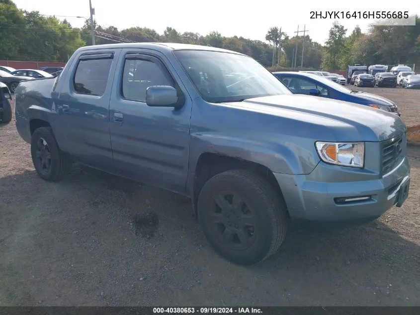 2006 Honda Ridgeline Rts VIN: 2HJYK16416H556685 Lot: 40380653