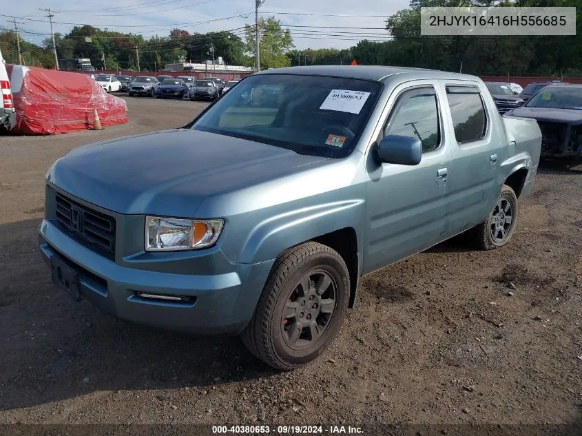 2006 Honda Ridgeline Rts VIN: 2HJYK16416H556685 Lot: 40380653