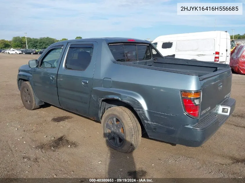 2006 Honda Ridgeline Rts VIN: 2HJYK16416H556685 Lot: 40380653