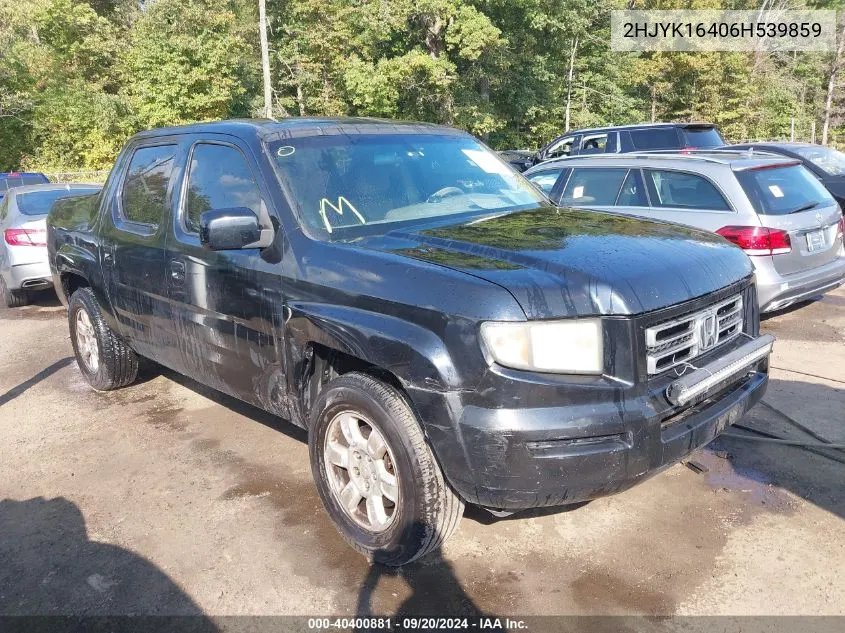 2006 Honda Ridgeline Rts VIN: 2HJYK16406H539859 Lot: 40400881