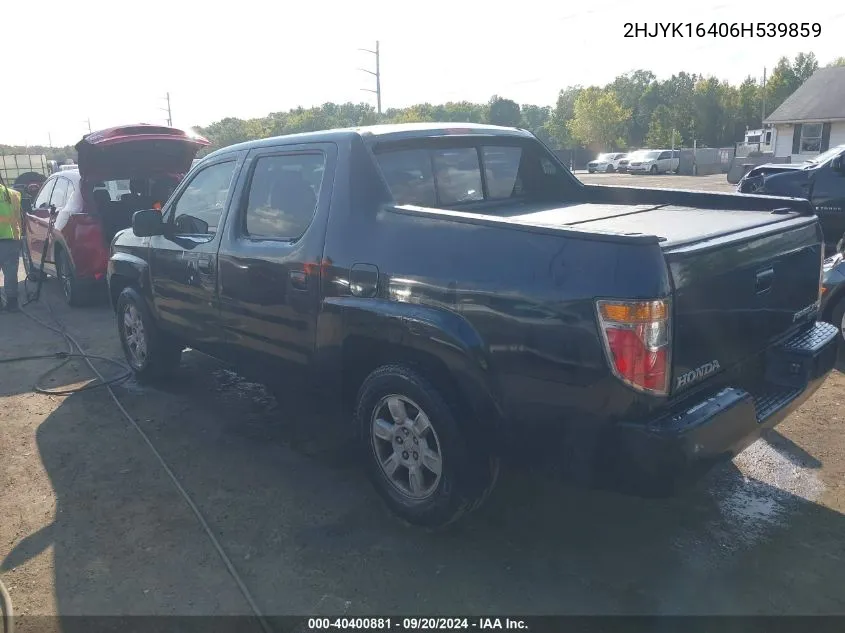 2006 Honda Ridgeline Rts VIN: 2HJYK16406H539859 Lot: 40400881