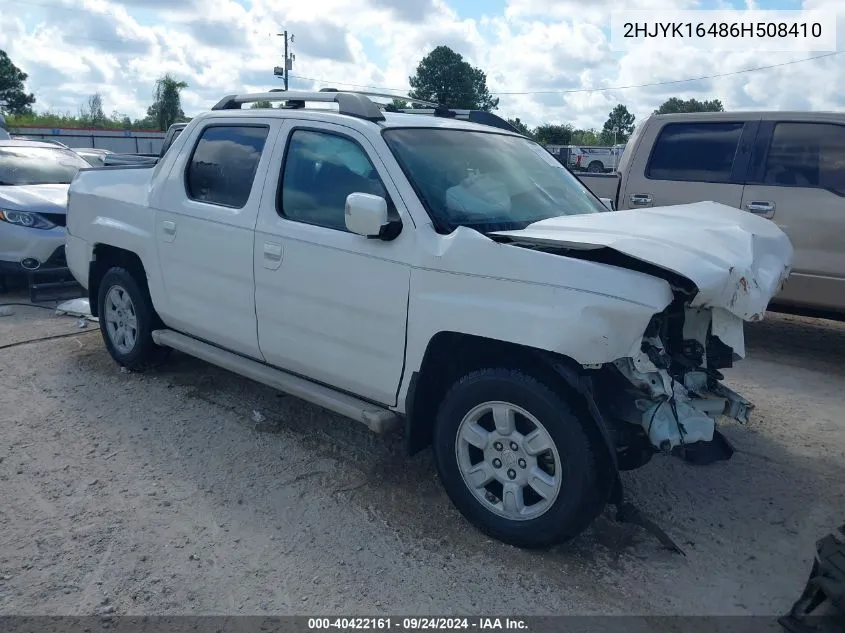 2006 Honda Ridgeline Rts VIN: 2HJYK16486H508410 Lot: 40422161