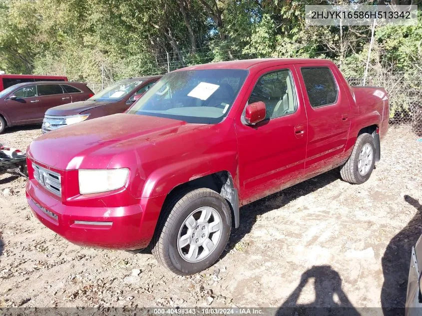 2HJYK16586H513342 2006 Honda Ridgeline Rtl