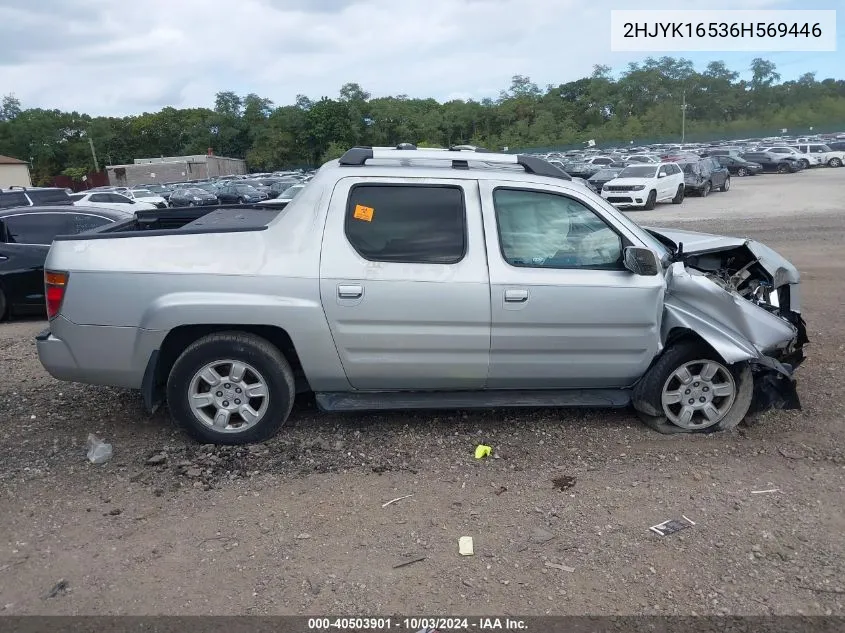 2006 Honda Ridgeline Rtl VIN: 2HJYK16536H569446 Lot: 40503901