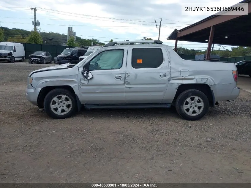 2006 Honda Ridgeline Rtl VIN: 2HJYK16536H569446 Lot: 40503901