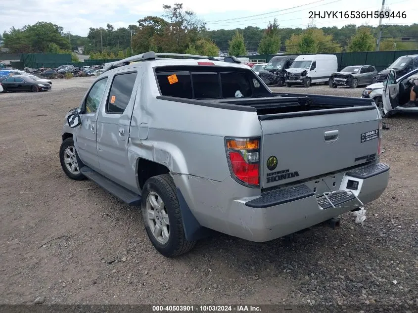 2006 Honda Ridgeline Rtl VIN: 2HJYK16536H569446 Lot: 40503901