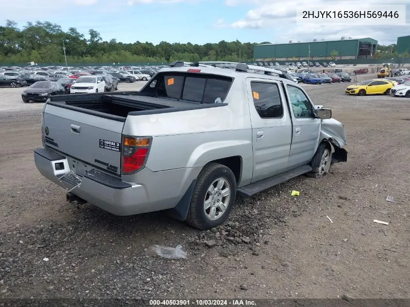 2006 Honda Ridgeline Rtl VIN: 2HJYK16536H569446 Lot: 40503901