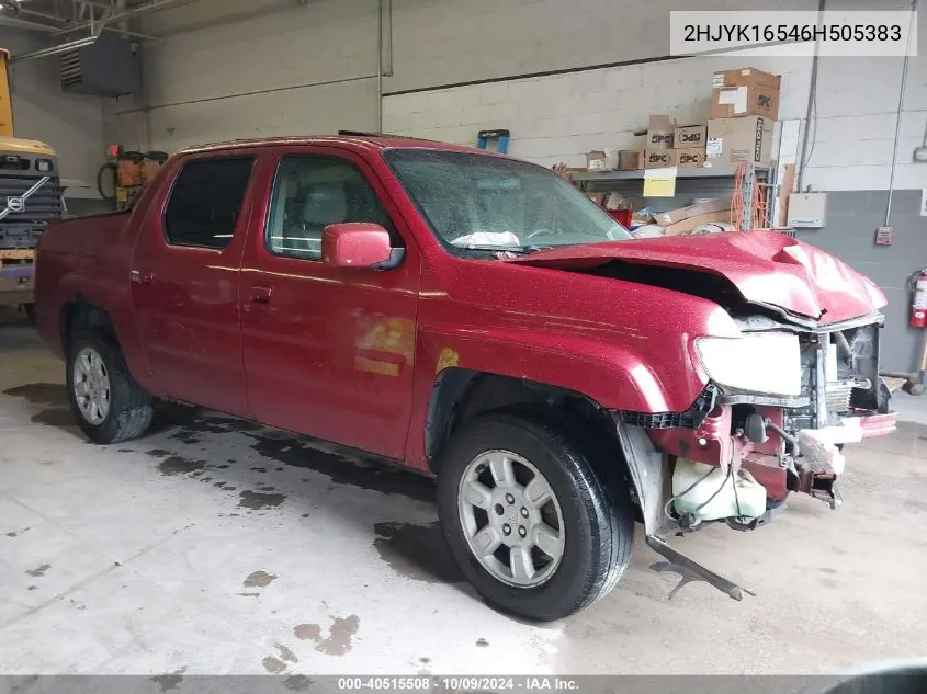 2006 Honda Ridgeline Rtl VIN: 2HJYK16546H505383 Lot: 40515508