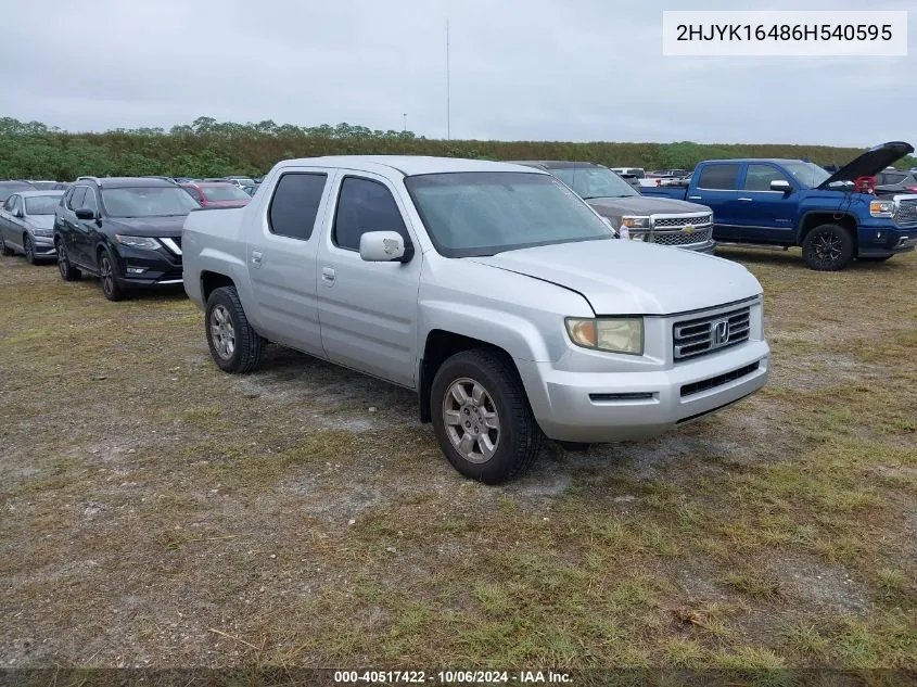 2006 Honda Ridgeline Rts VIN: 2HJYK16486H540595 Lot: 40517422