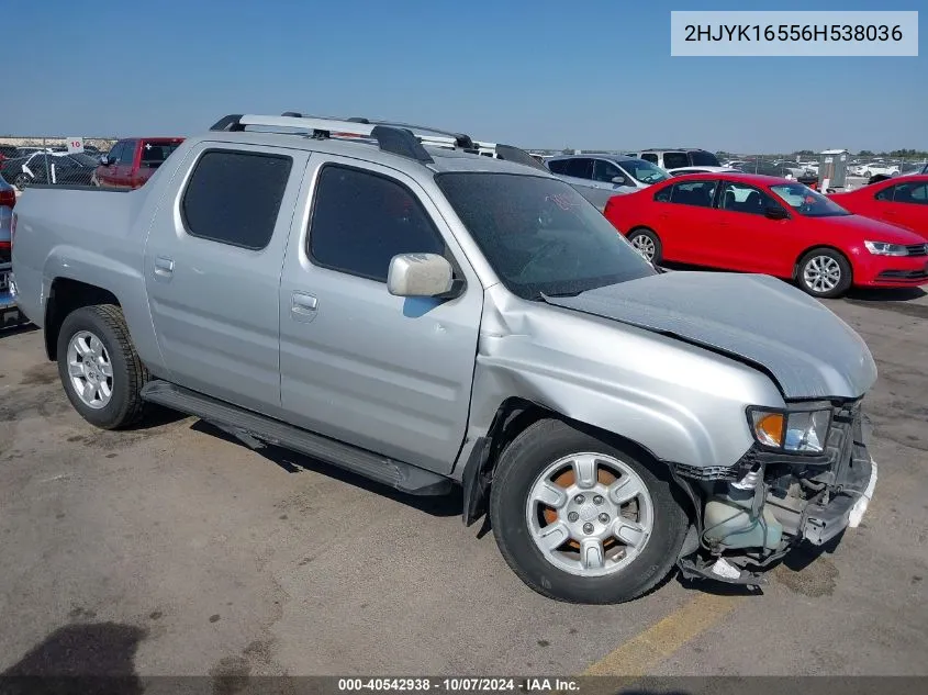 2006 Honda Ridgeline Rtl VIN: 2HJYK16556H538036 Lot: 40542938