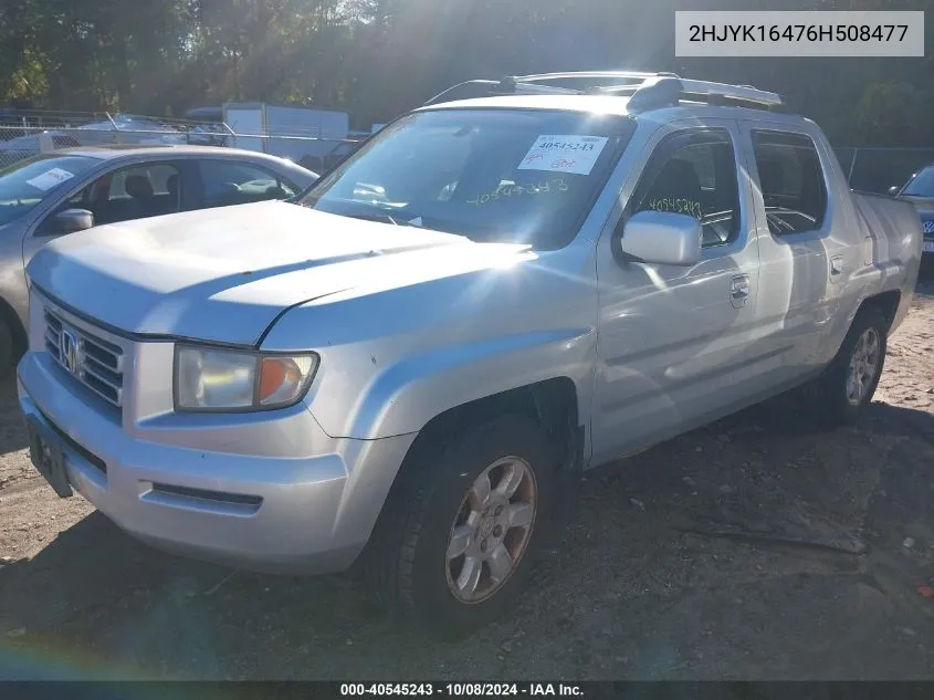 2006 Honda Ridgeline Rts VIN: 2HJYK16476H508477 Lot: 40545243