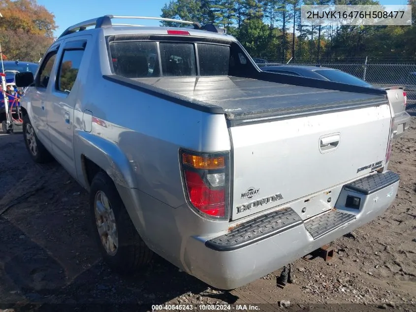 2006 Honda Ridgeline Rts VIN: 2HJYK16476H508477 Lot: 40545243