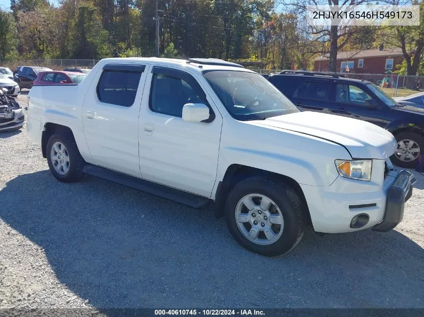 2006 Honda Ridgeline Rtl VIN: 2HJYK16546H549173 Lot: 40610745