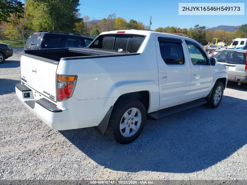 2006 Honda Ridgeline Rtl VIN: 2HJYK16546H549173 Lot: 40610745