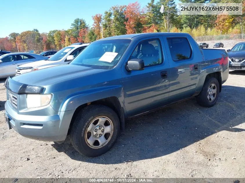 2006 Honda Ridgeline Rt VIN: 2HJYK162X6H575508 Lot: 40638748