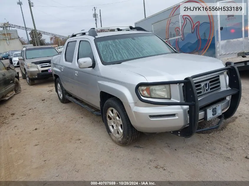 2006 Honda Ridgeline Rtl VIN: 2HJYK16556H533189 Lot: 40707559