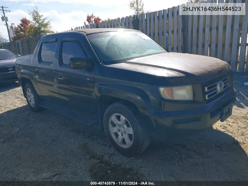 2006 Honda Ridgeline Rts VIN: 2HJYK16436H544523 Lot: 40743579