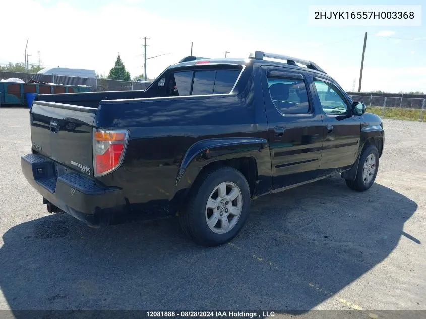 2007 Honda Ridgeline VIN: 2HJYK16557H003368 Lot: 12081888