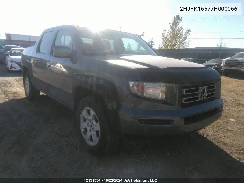 2007 Honda Ridgeline VIN: 2HJYK16577H000066 Lot: 12131534