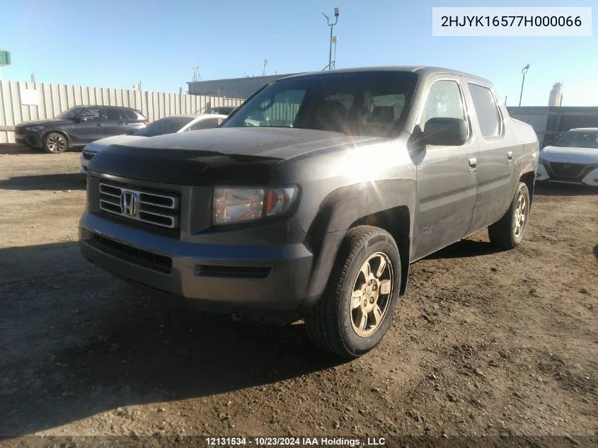 2007 Honda Ridgeline VIN: 2HJYK16577H000066 Lot: 12131534