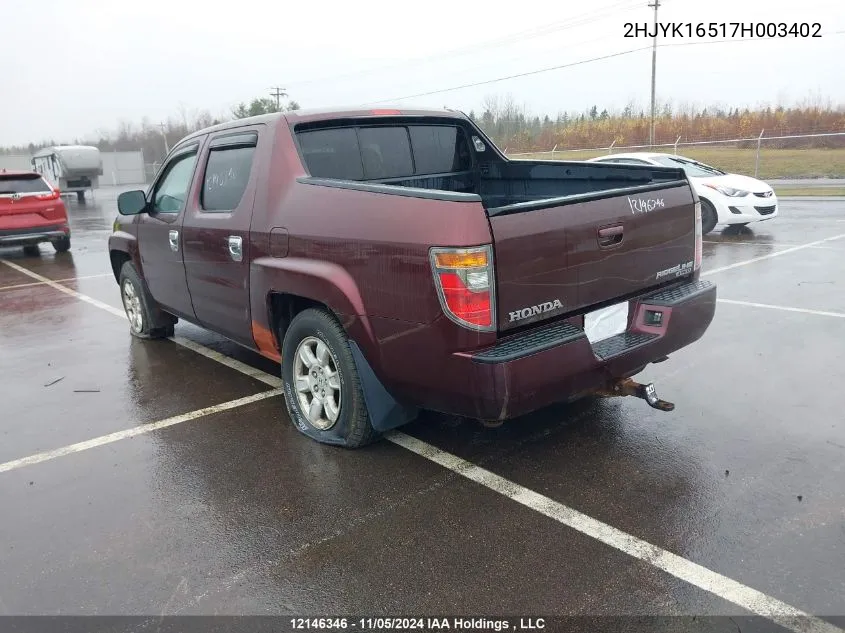 2HJYK16517H003402 2007 Honda Ridgeline