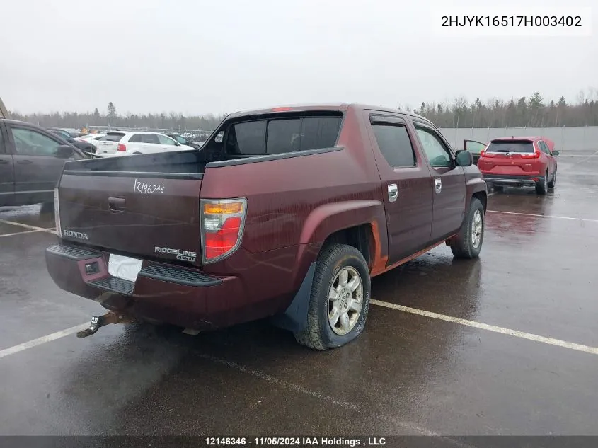 2HJYK16517H003402 2007 Honda Ridgeline