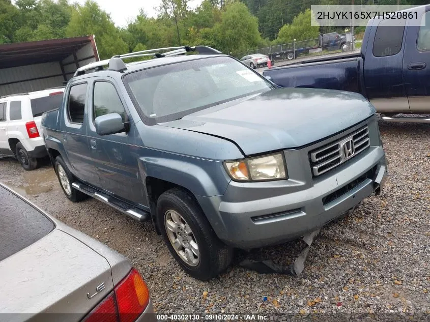 2007 Honda Ridgeline Rtl VIN: 2HJYK165X7H520861 Lot: 40302130