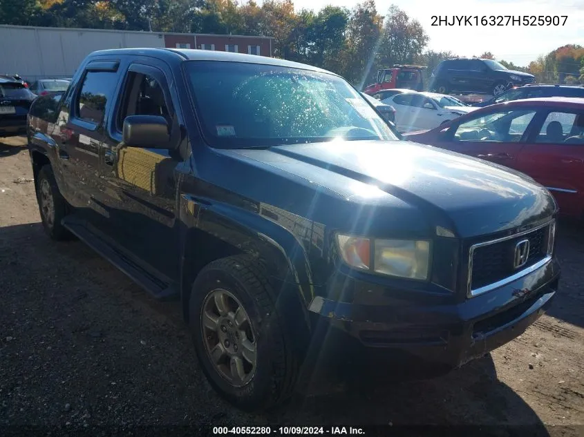 2007 Honda Ridgeline Rtx VIN: 2HJYK16327H525907 Lot: 40552280