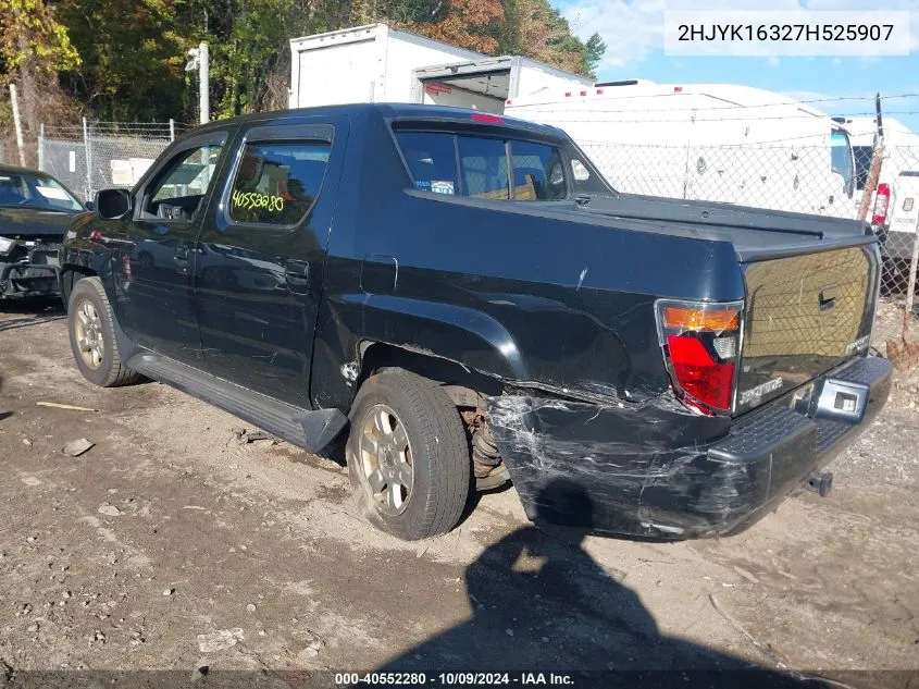 2007 Honda Ridgeline Rtx VIN: 2HJYK16327H525907 Lot: 40552280