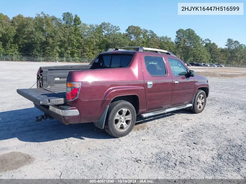 2HJYK16447H516599 2007 Honda Ridgeline Rts