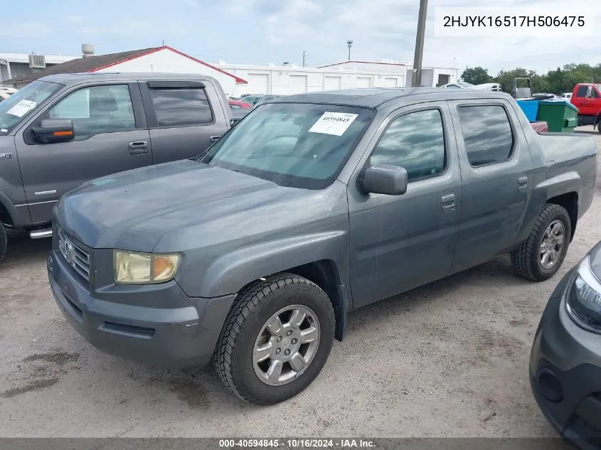 2HJYK16517H506475 2007 Honda Ridgeline Rtl