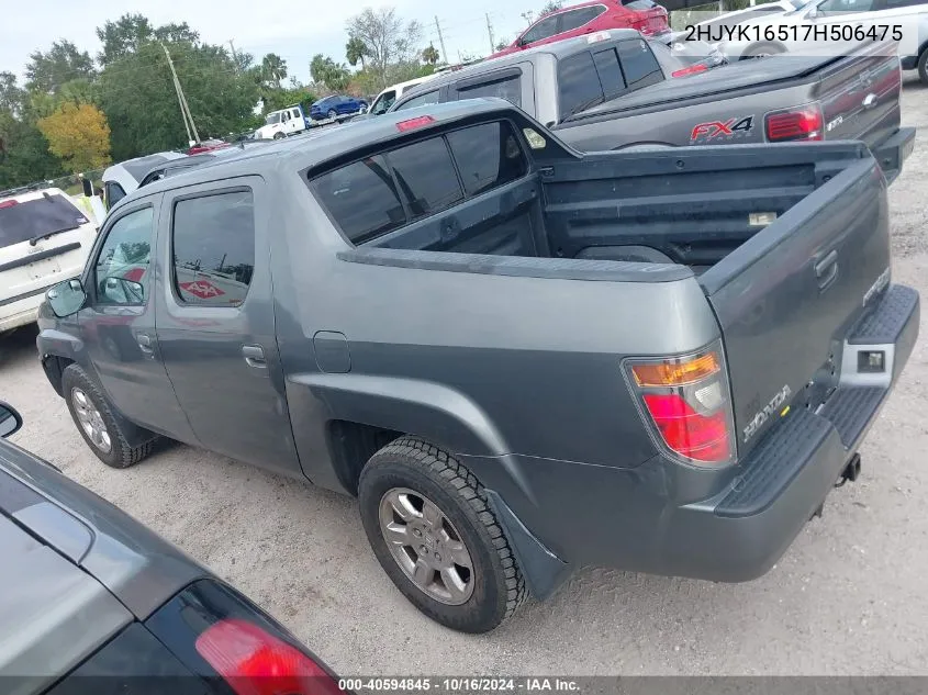 2HJYK16517H506475 2007 Honda Ridgeline Rtl