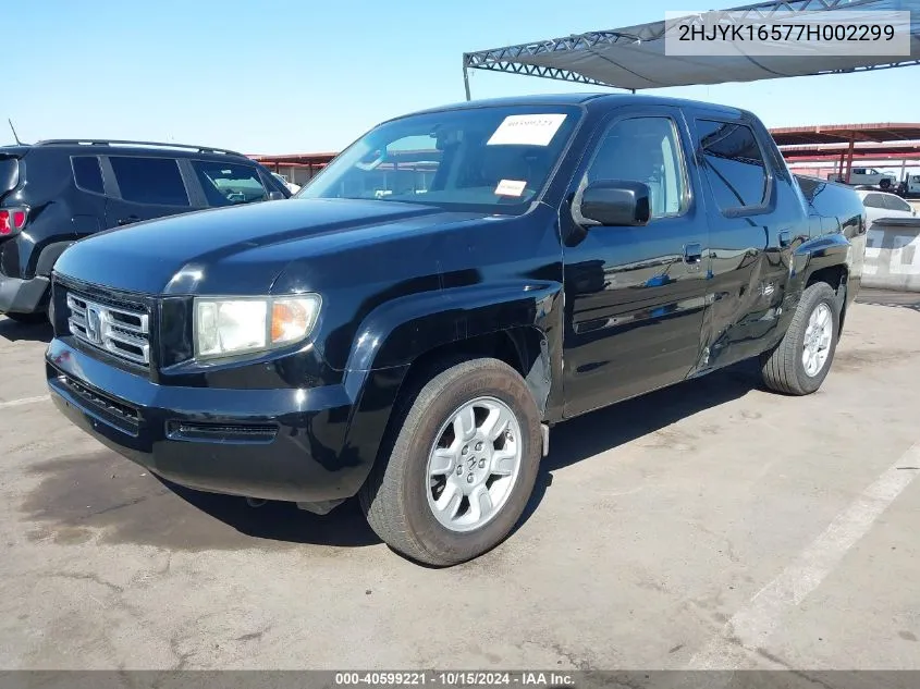 2007 Honda Ridgeline Rtl VIN: 2HJYK16577H002299 Lot: 40599221