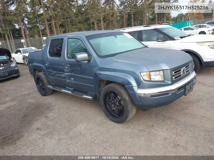 2007 Honda Ridgeline Rtl VIN: 2HJYK16517H525236 Lot: 40619617