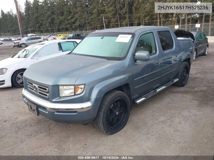 2007 Honda Ridgeline Rtl VIN: 2HJYK16517H525236 Lot: 40619617