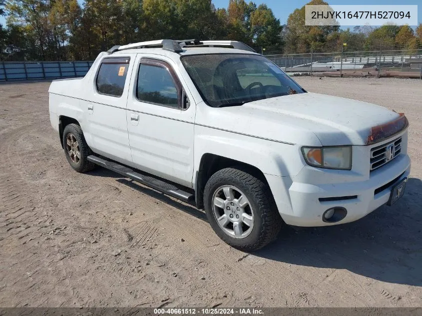 2007 Honda Ridgeline Rts VIN: 2HJYK16477H527094 Lot: 40661512