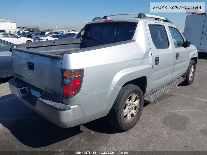 2007 Honda Ridgeline Rt VIN: 2HJYK16297H501644 Lot: 40678414