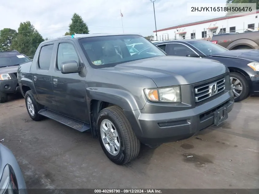 2008 Honda Ridgeline Rtl VIN: 2HJYK16518H506476 Lot: 40295790