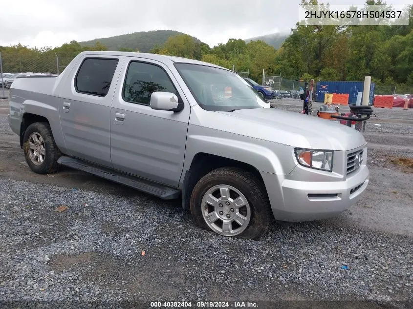 2HJYK16578H504537 2008 Honda Ridgeline Rtl