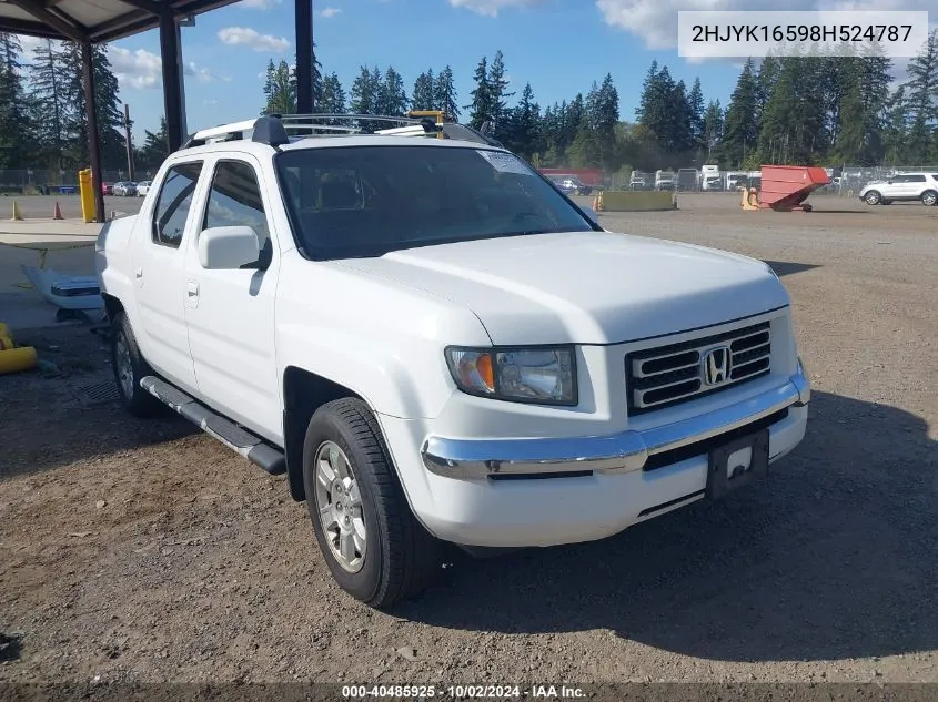 2008 Honda Ridgeline Rtl VIN: 2HJYK16598H524787 Lot: 40485925