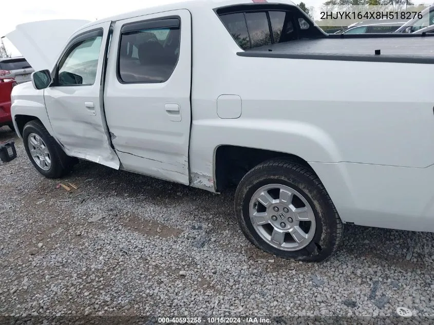 2008 Honda Ridgeline Rts VIN: 2HJYK164X8H518276 Lot: 40593255