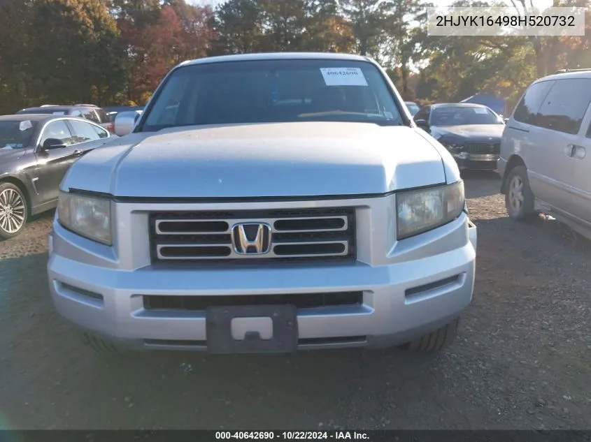 2008 Honda Ridgeline Rts VIN: 2HJYK16498H520732 Lot: 40642690