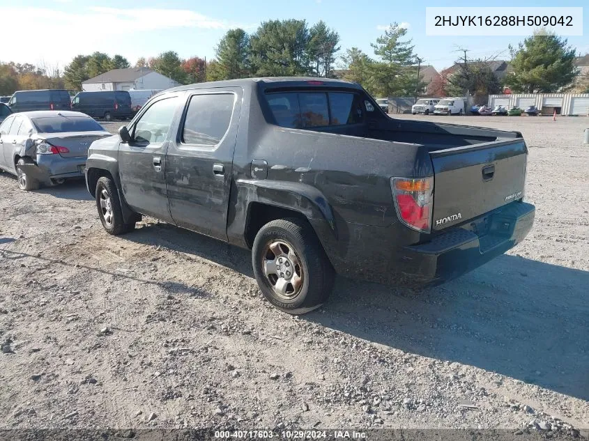 2008 Honda Ridgeline Rt VIN: 2HJYK16288H509042 Lot: 40717603